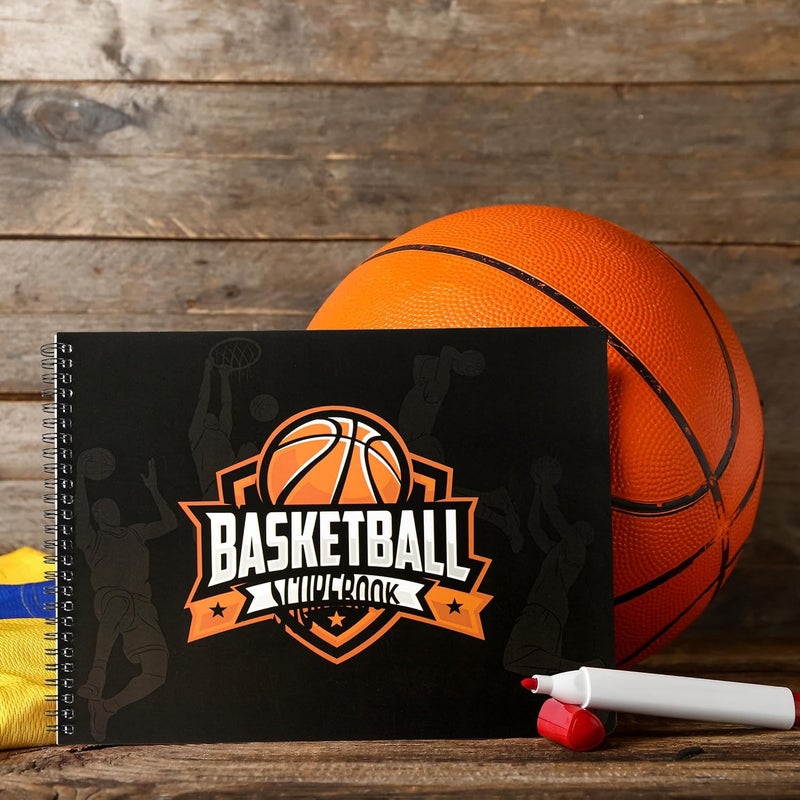 INKNOTE 2Pcs Basketball scorebook with Build Page 50 Games Basketball Stats Book 14.4 x 9inch Side by Side Coach and Referee scorebook for High School Middle School Little League for Scorekeepers - Image 2
